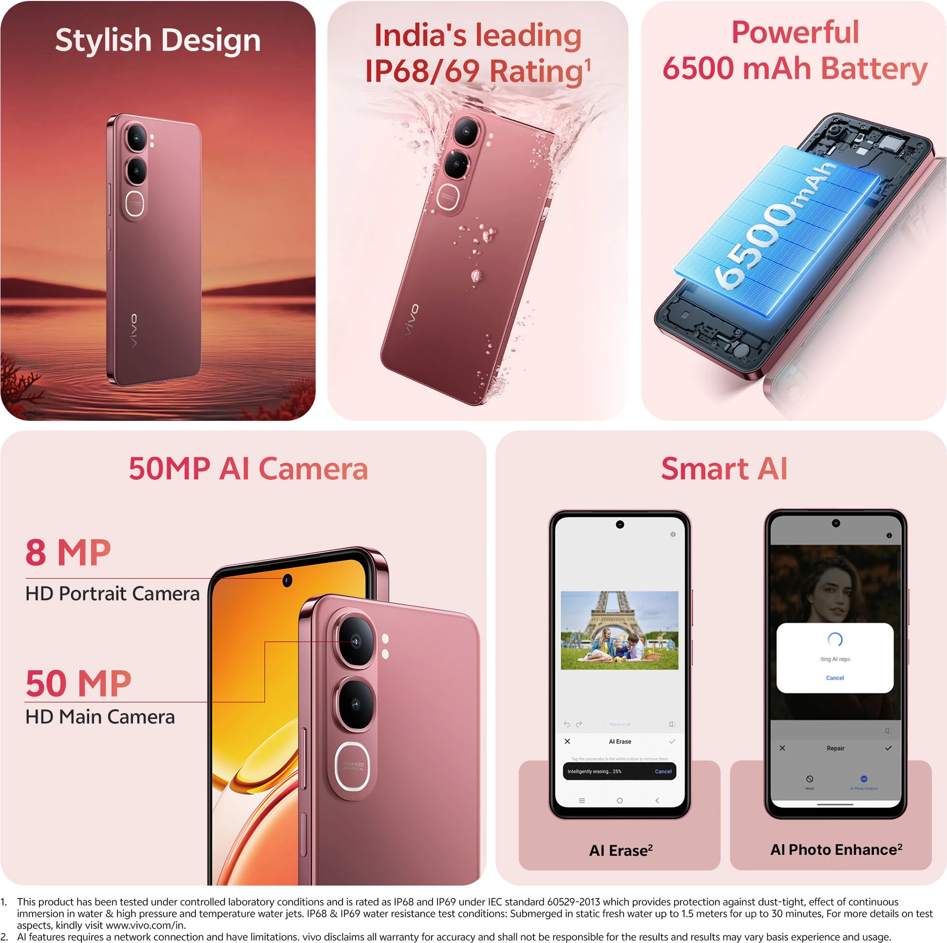 VIVO Y31 5G (Rose Red, 6 GB RAM, 128 GB Storage) gallery image